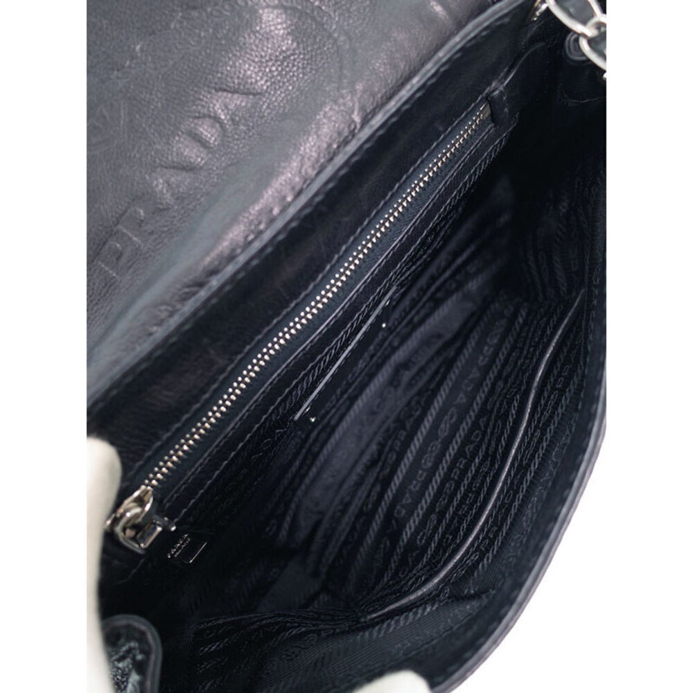 Prada Leather Flap Chain Shoulder Bag black - Picture 3 of 9
